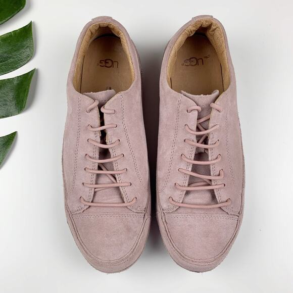 Ugg Blake Sneakers Pink Suede Lace Up Casual Women's 9.5 - Picture 2 of 13